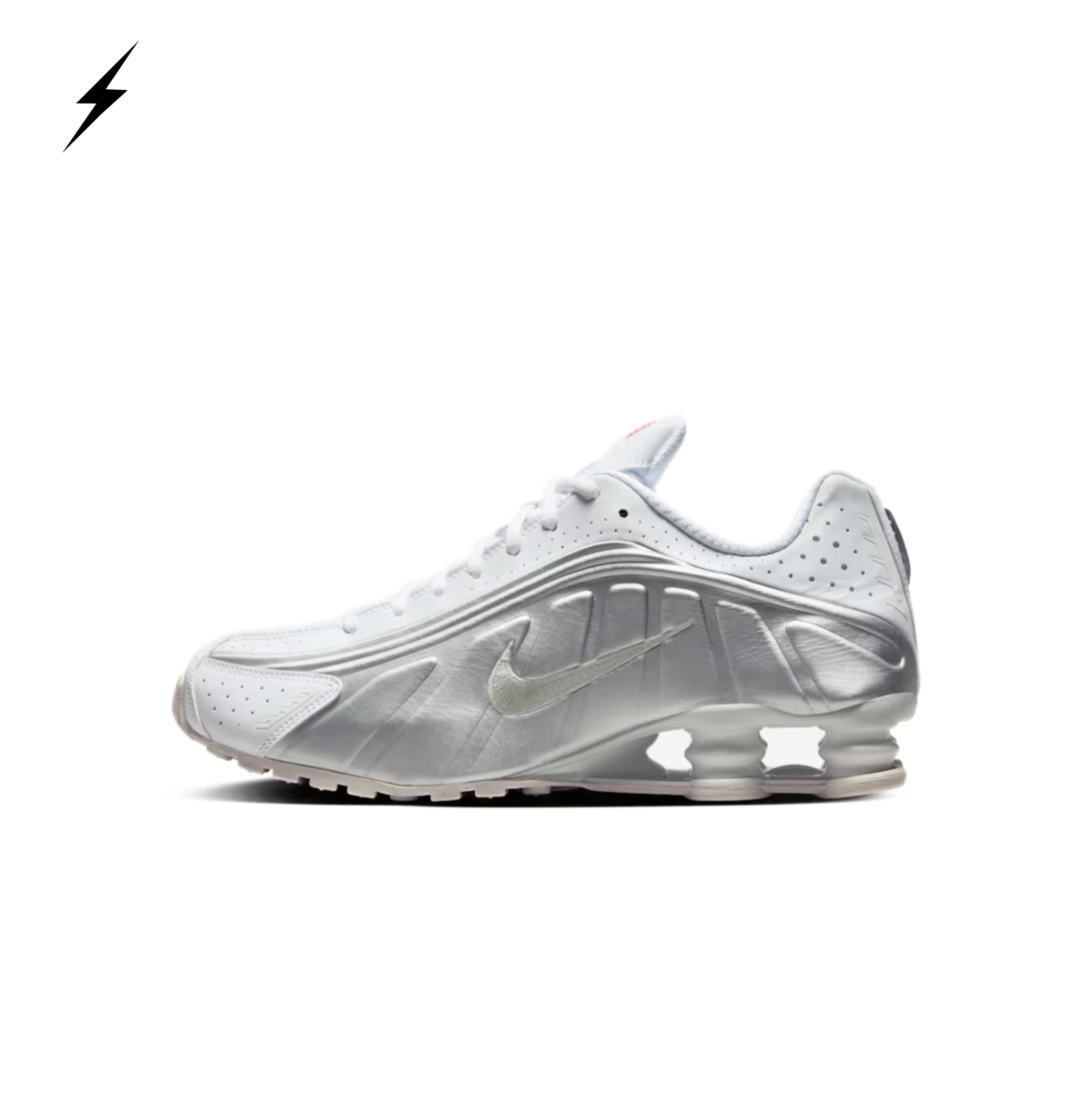 Nike 'Shox R4 White Bright Crimson Metallic Silver' (Semi UA)